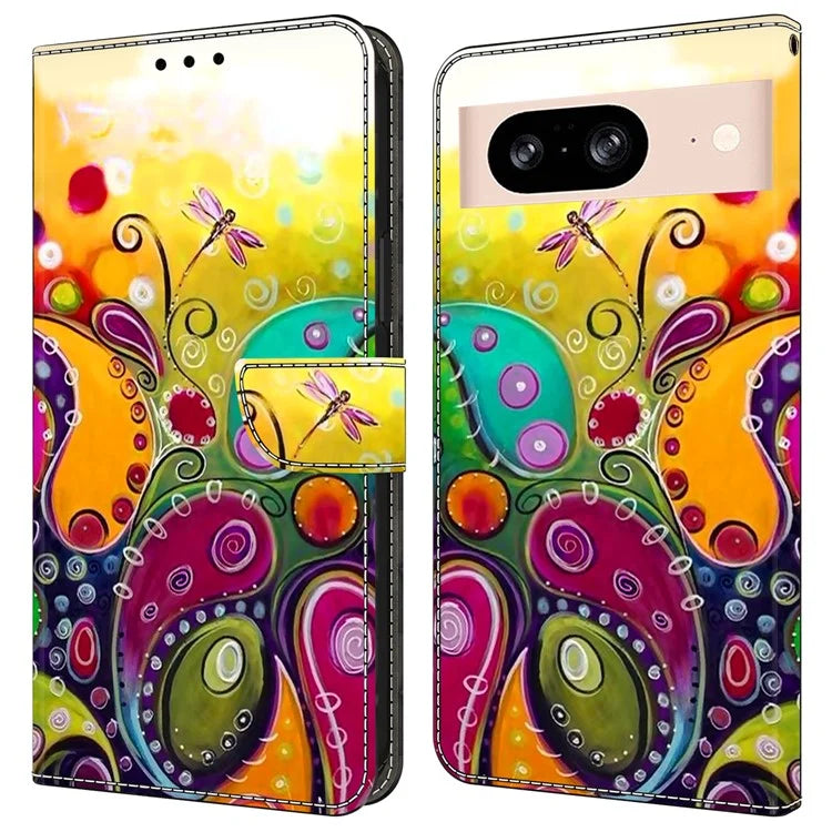 For Google Pixel 8a Case PU Leather Wallet Phone Cover with Stand
