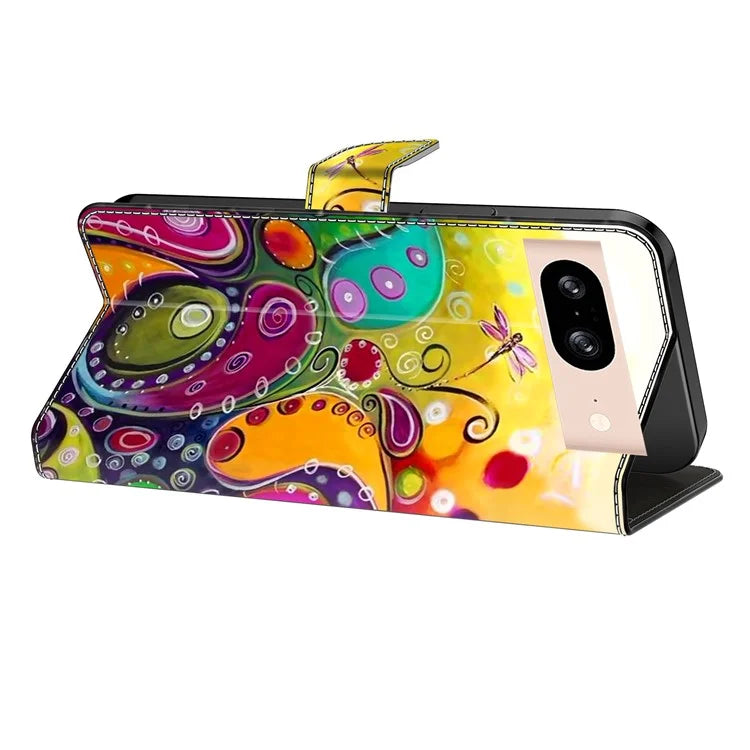 For Google Pixel 8a Case PU Leather Wallet Phone Cover with Stand