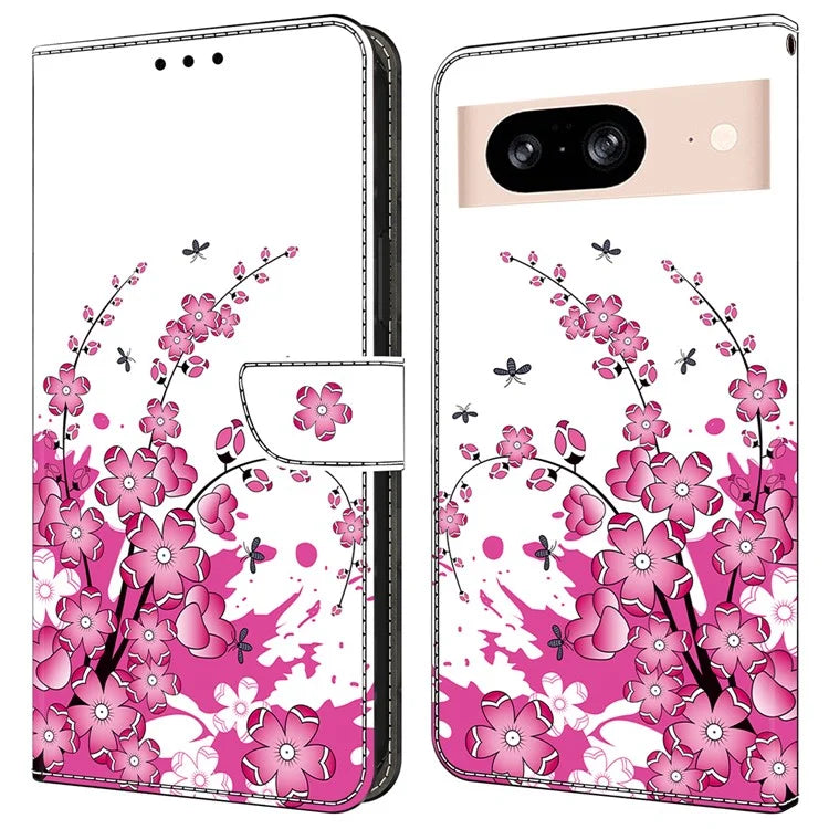 For Google Pixel 8a Case PU Leather Wallet Phone Cover with Stand