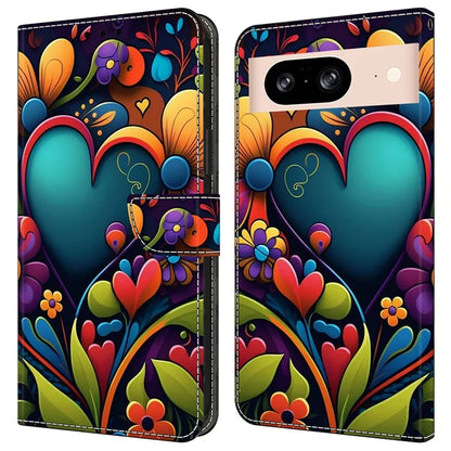 For Google Pixel 8a Case PU Leather Wallet Phone Cover with Stand