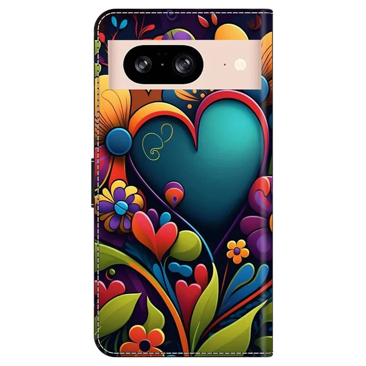 For Google Pixel 8a Case PU Leather Wallet Phone Cover with Stand