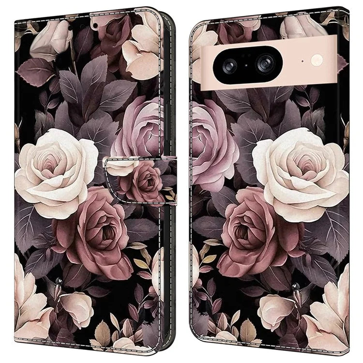 For Google Pixel 8a Case PU Leather Wallet Phone Cover with Stand