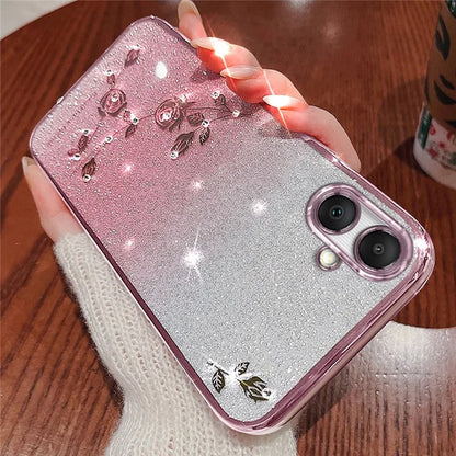 KADEM For Samsung Galaxy A06 Case Flower TPU Flexible Gradient Phone Cover