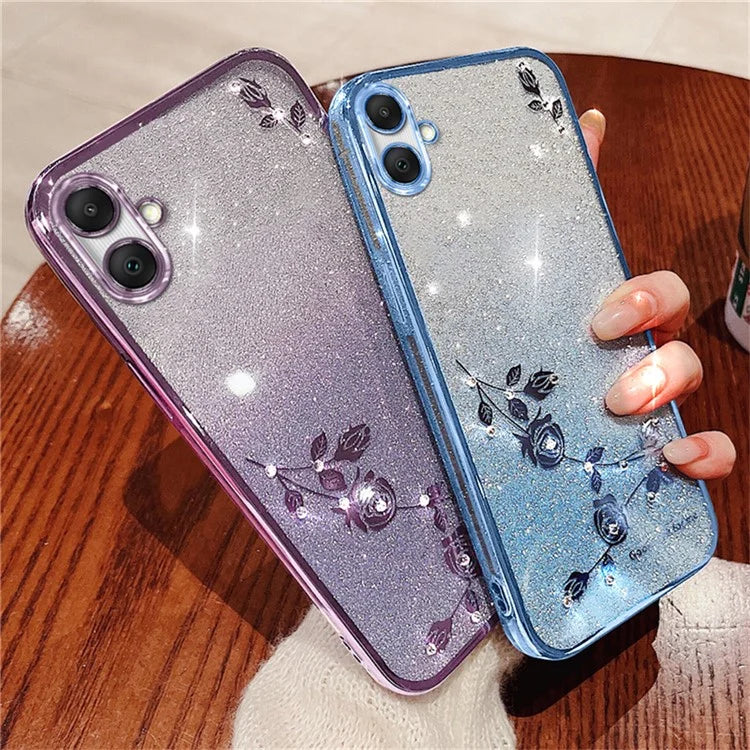 KADEM For Samsung Galaxy A06 Case Flower TPU Flexible Gradient Phone Cover