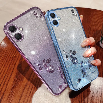 KADEM For Samsung Galaxy A06 Case Flower TPU Flexible Gradient Phone Cover