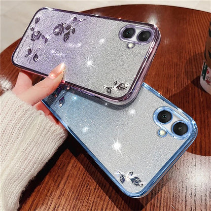 KADEM For Samsung Galaxy A06 Case Flower TPU Flexible Gradient Phone Cover