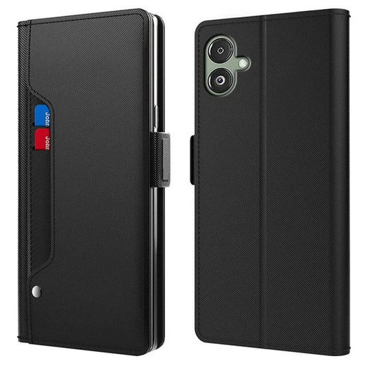 For Samsung Galaxy A06 Case Stand PU Leather Phone Cover Card Holder Mirror
