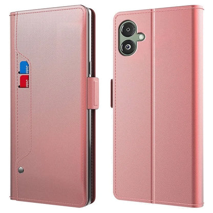 For Samsung Galaxy A06 Case Stand PU Leather Phone Cover Card Holder Mirror