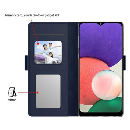 For Samsung Galaxy A06 Case Stand PU Leather Phone Cover Card Holder Mirror