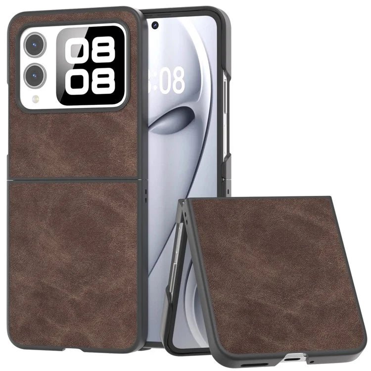 For Huawei nova Flip 5G Case PU+PC Shockproof Phone Cover Black Edge