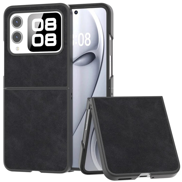 For Huawei nova Flip 5G Case PU+PC Shockproof Phone Cover Black Edge