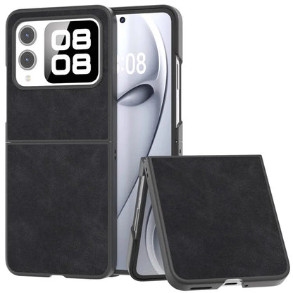 For Huawei nova Flip 5G Case PU+PC Shockproof Phone Cover Black Edge