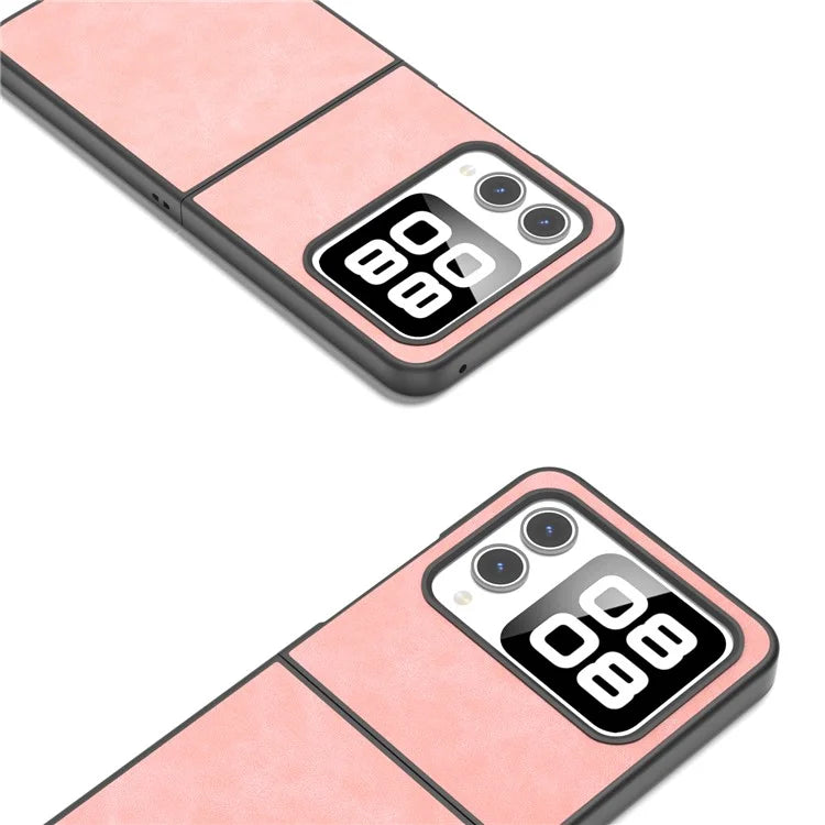 For Huawei nova Flip 5G Case PU+PC Shockproof Phone Cover Black Edge