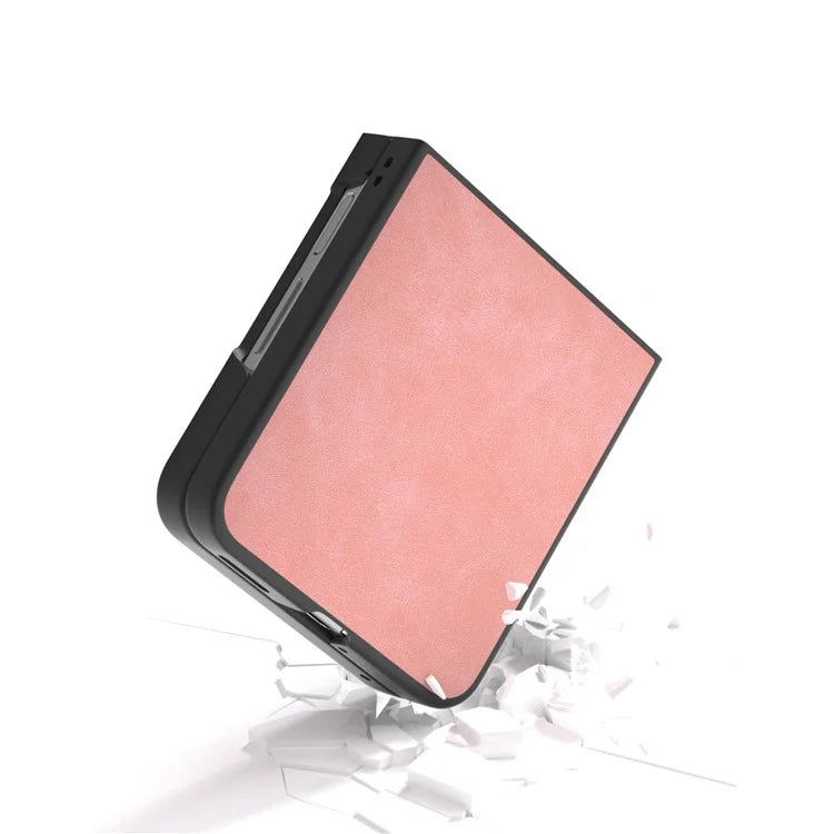 For Huawei nova Flip 5G Case PU+PC Shockproof Phone Cover Black Edge