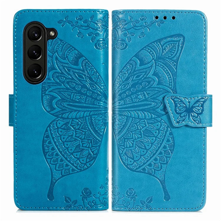 For Samsung Galaxy Z Fold6 5G Case PU Leather Wallet Phone Cover Butterfly Pattern