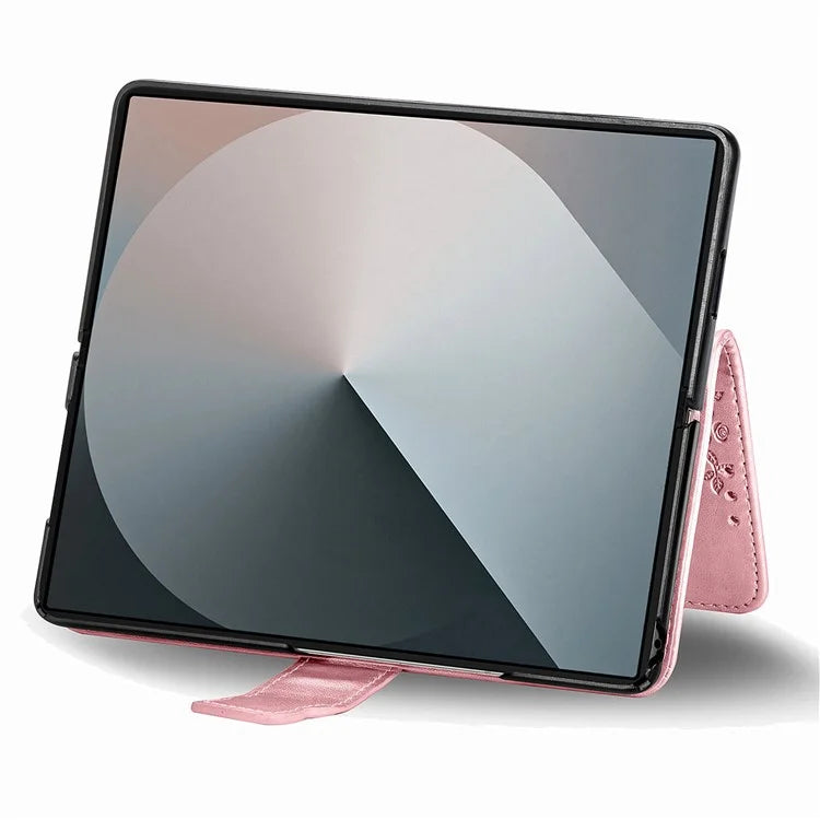 For Samsung Galaxy Z Fold6 5G Case PU Leather Wallet Phone Cover Butterfly Pattern