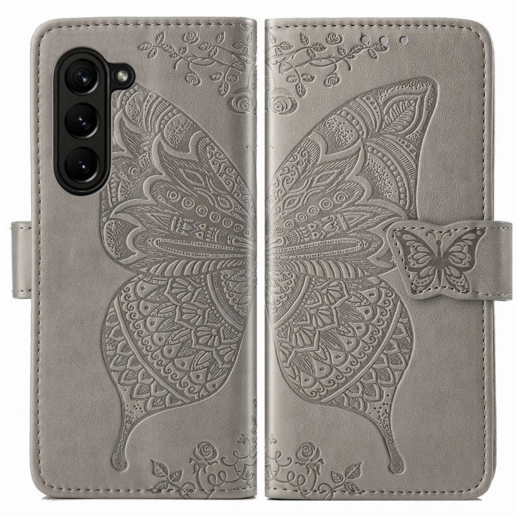 For Samsung Galaxy Z Fold6 5G Case PU Leather Wallet Phone Cover Butterfly Pattern