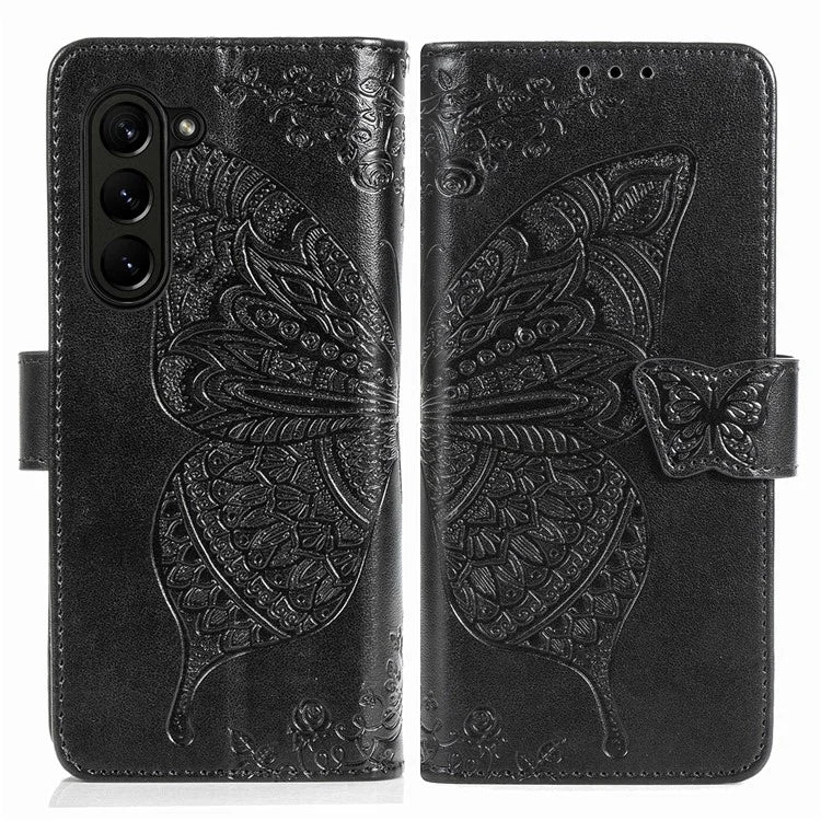 For Samsung Galaxy Z Fold6 5G Case PU Leather Wallet Phone Cover Butterfly Pattern