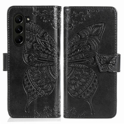 For Samsung Galaxy Z Fold6 5G Case PU Leather Wallet Phone Cover Butterfly Pattern