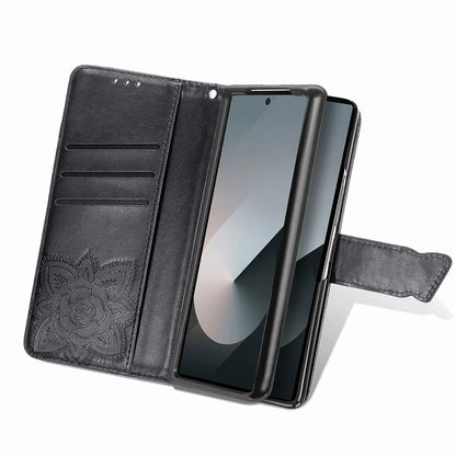 For Samsung Galaxy Z Fold6 5G Case PU Leather Wallet Phone Cover Butterfly Pattern