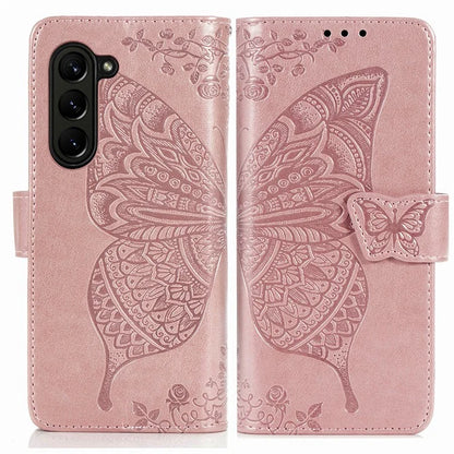 For Samsung Galaxy Z Fold6 5G Case PU Leather Wallet Phone Cover Butterfly Pattern