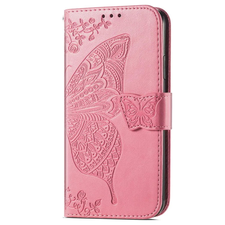 For Realme C63 4G Case PU Leather Wallet Phone Cover Butterfly Pattern