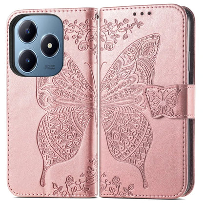 For Realme C63 4G Case PU Leather Wallet Phone Cover Butterfly Pattern