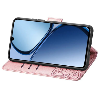 For Realme C63 4G Case PU Leather Wallet Phone Cover Butterfly Pattern