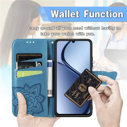 For Realme C63 4G Case PU Leather Wallet Phone Cover Butterfly Pattern