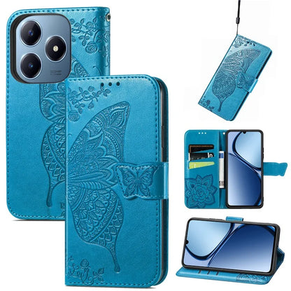 For Realme C63 4G Case PU Leather Wallet Phone Cover Butterfly Pattern