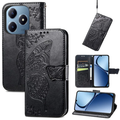 For Realme C63 4G Case PU Leather Wallet Phone Cover Butterfly Pattern