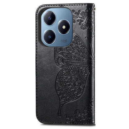 For Realme C63 4G Case PU Leather Wallet Phone Cover Butterfly Pattern