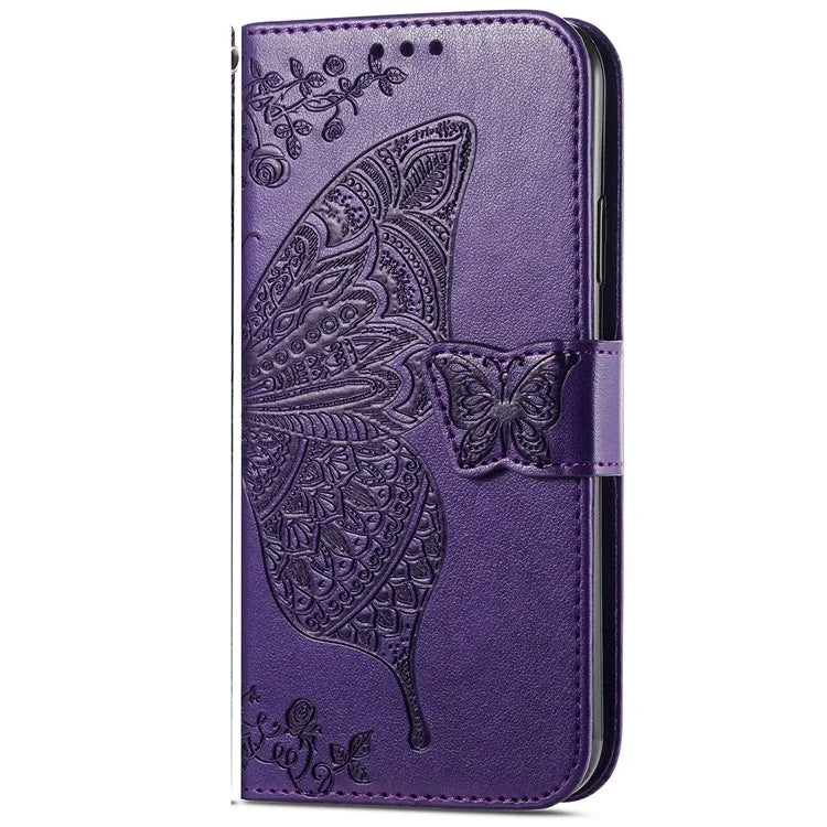 For Realme C63 4G Case PU Leather Wallet Phone Cover Butterfly Pattern