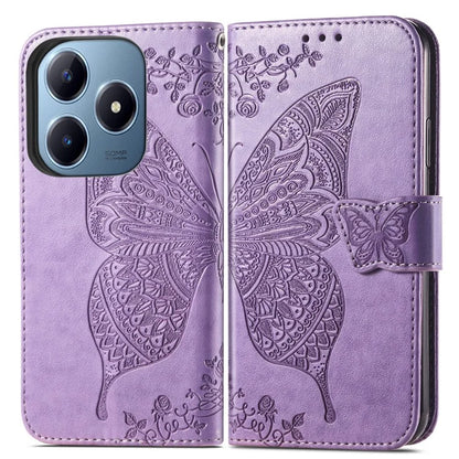 For Realme C63 4G Case PU Leather Wallet Phone Cover Butterfly Pattern