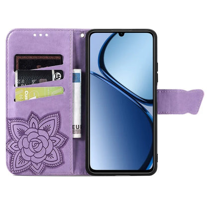 For Realme C63 4G Case PU Leather Wallet Phone Cover Butterfly Pattern