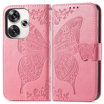 For Xiaomi Poco F6 5G / Redmi Turbo 3 5G Case PU Leather Wallet Phone Cover Butterfly Pattern