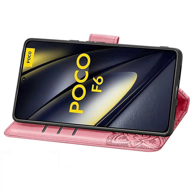 For Xiaomi Poco F6 5G / Redmi Turbo 3 5G Case PU Leather Wallet Phone Cover Butterfly Pattern