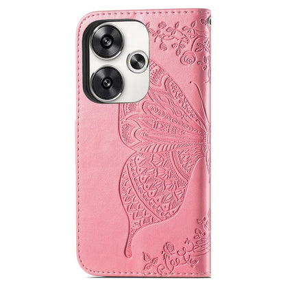 For Xiaomi Poco F6 5G / Redmi Turbo 3 5G Case PU Leather Wallet Phone Cover Butterfly Pattern
