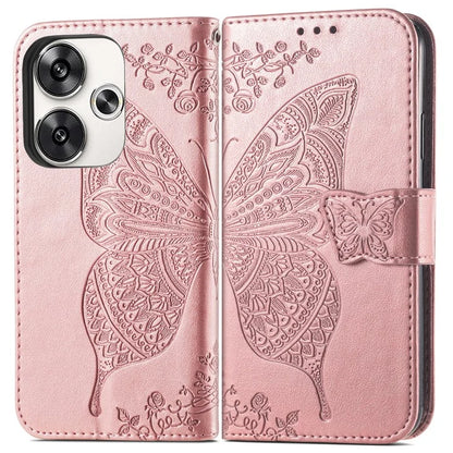 For Xiaomi Poco F6 5G / Redmi Turbo 3 5G Case PU Leather Wallet Phone Cover Butterfly Pattern