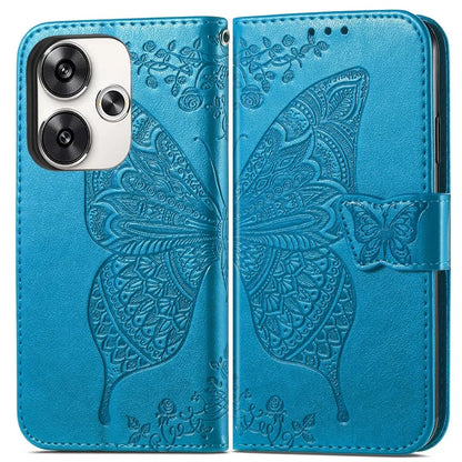 For Xiaomi Poco F6 5G / Redmi Turbo 3 5G Case PU Leather Wallet Phone Cover Butterfly Pattern