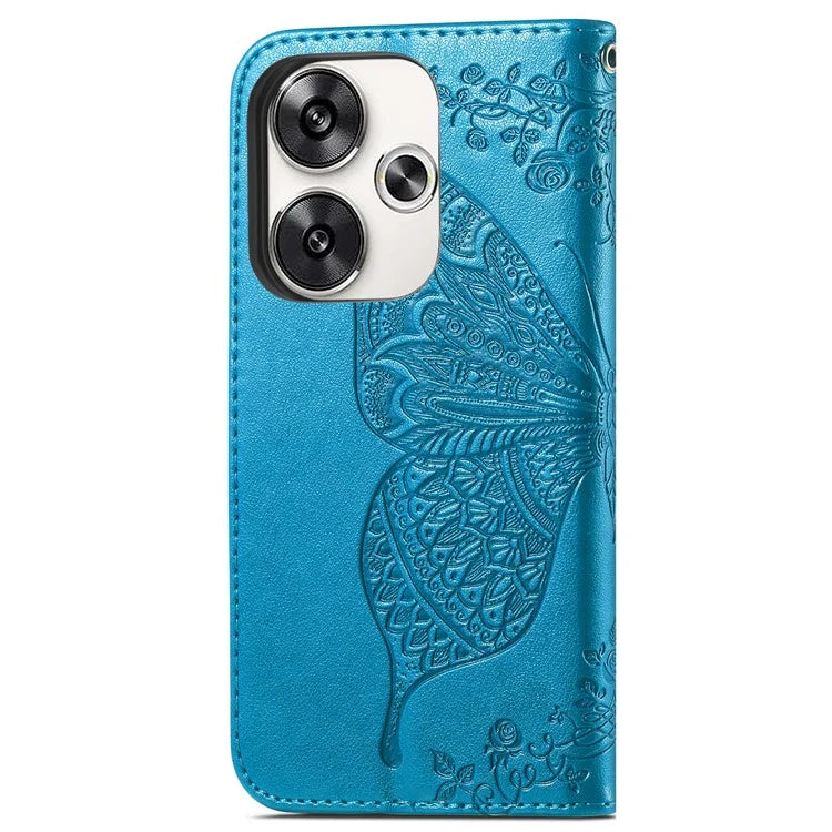 For Xiaomi Poco F6 5G / Redmi Turbo 3 5G Case PU Leather Wallet Phone Cover Butterfly Pattern