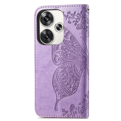 For Xiaomi Poco F6 5G / Redmi Turbo 3 5G Case PU Leather Wallet Phone Cover Butterfly Pattern