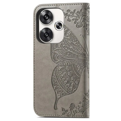 For Xiaomi Poco F6 5G / Redmi Turbo 3 5G Case PU Leather Wallet Phone Cover Butterfly Pattern