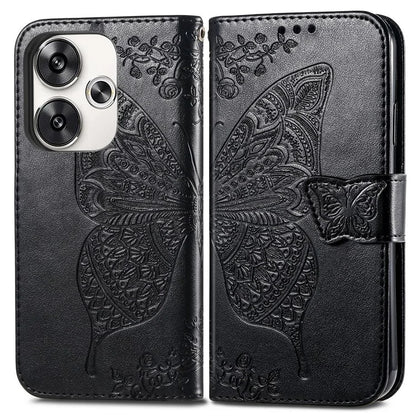 For Xiaomi Poco F6 5G / Redmi Turbo 3 5G Case PU Leather Wallet Phone Cover Butterfly Pattern