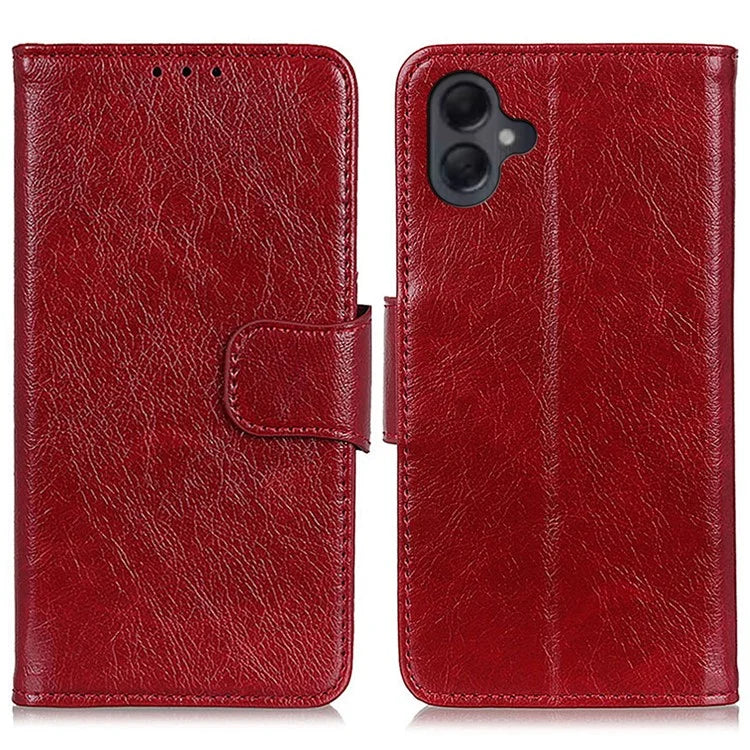 For Samsung Galaxy A06 Case Nappa Texture Split Leather Wallet Phone Cover