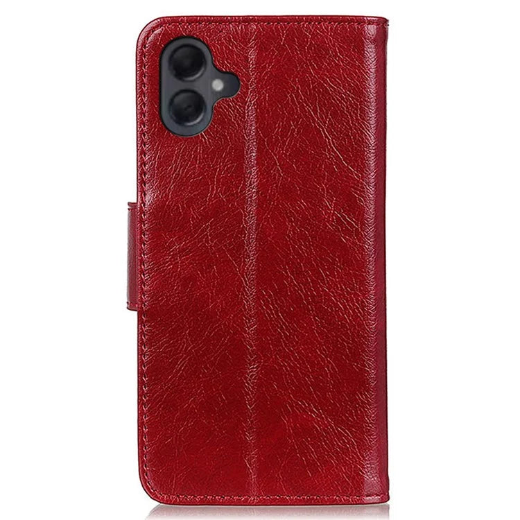 For Samsung Galaxy A06 Case Nappa Texture Split Leather Wallet Phone Cover