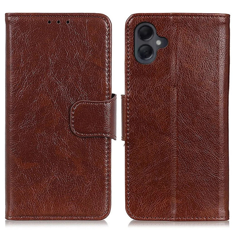 For Samsung Galaxy A06 Case Nappa Texture Split Leather Wallet Phone Cover