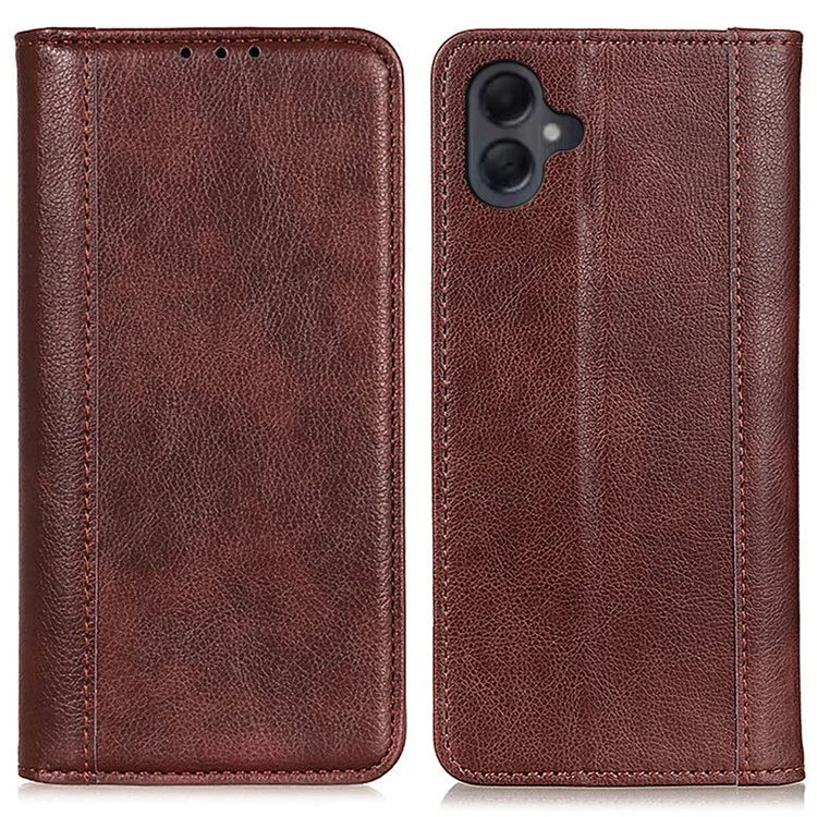 For Samsung Galaxy A06 Stand Case Split Leather Litchi Texture Wallet Phone Cover