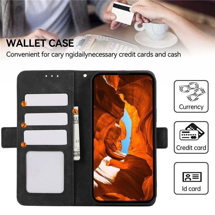 ABEEL For Samsung Galaxy A06 Case PU Leather Folio Stand View RFID Blocking Phone Cover