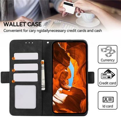 ABEEL For Samsung Galaxy A06 Case PU Leather Folio Stand View RFID Blocking Phone Cover